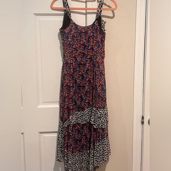 Parker Mixed Pattern Ruffle Dress Size 0 - Picture 8 of 11